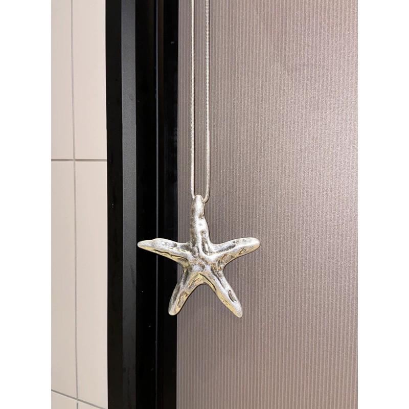 Long Punk Style Star Pendant Necklace Women Men Alloy Titanium Steel Chain Retro Edgy Statement Jewelry