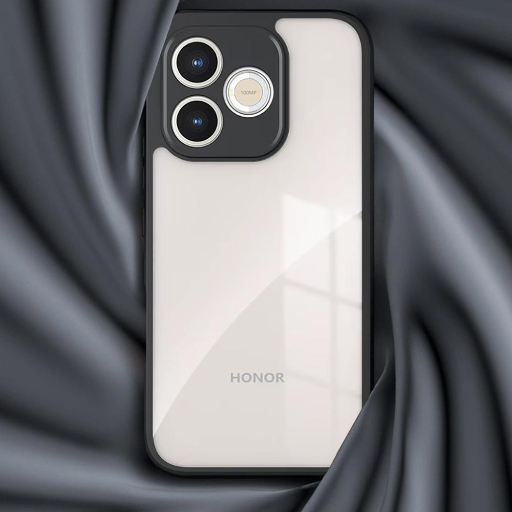 Honor 600 Lite Fusion Hybrid Case, Transparent with Black Frame