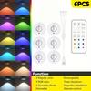 Светодиодные RGB-споты для шкафа 12 цветов Ночник Перезаряжаемые Беспроводные Диммируемые С пультом дистанционного управления Свет для винного шкафа