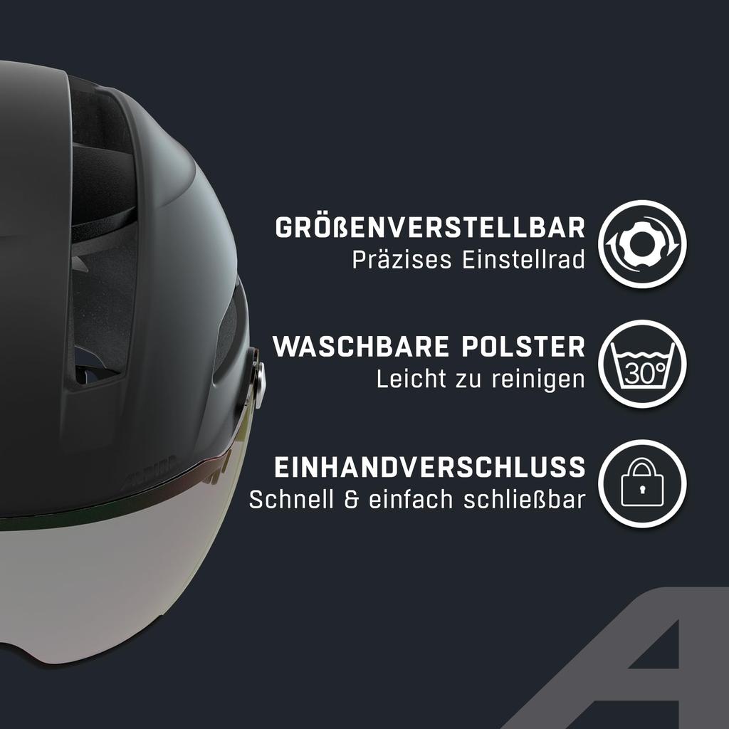 ALPINA SOHO VISOR V Велосипедный шлем с фотохромным козырьком CE Сделано в см Козырек, Сертифицирован, Германия, 55-59