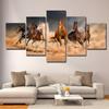 5 Panels Running Horses Abstract Oil Canvas Painting Animal Posters and Prints Modular Wall Art Pictures Room Home Decor