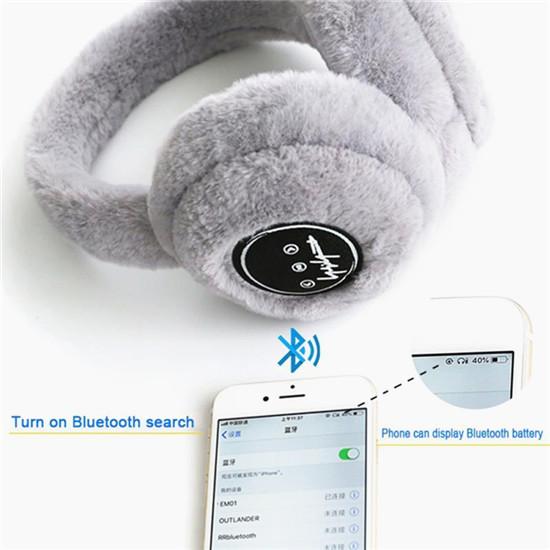 Беспроводные Bluetooth-наушники, теплые пушистые наушники, зимние наушники, спортивная стереогарнитура на открытом воздухе