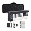61-Key Foldable Electronic Piano Multifunctional Electronic Organ Folding Digital Piano BT Connectivity Portable Piano Keyboard with LCD Display
