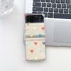 Colorful Little Love Clear Transparent Cute Heart Back Phone Case For Samsung Galaxy Flip 3 Flip4 Z Flip3 5g Ins Korea Cover