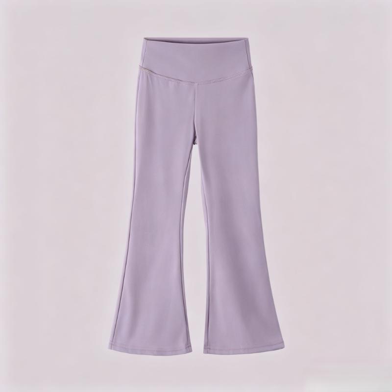 Girls Flared Pants High Waist Yoga Leggings Teenagers Stretch Elastic Waistband Kids Sportswear Trousers Autumn Spring
