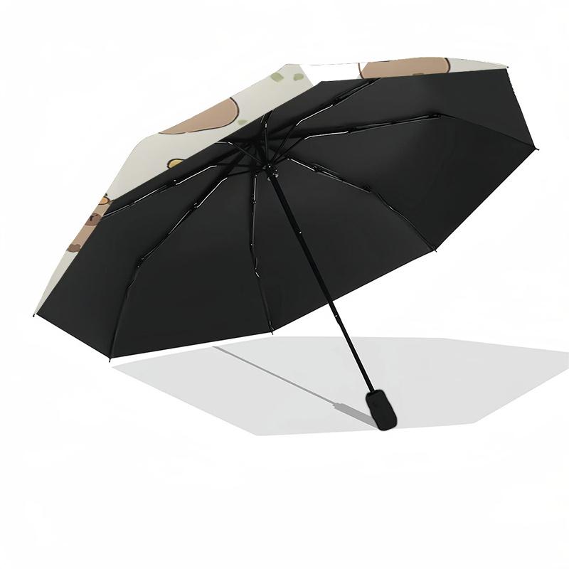 Capybara Themed Travel Umbrella-8 Ribs Automatic Opening and Closing, Portable Folding Design, Compact and Stylish Umbrella Suitable for Out