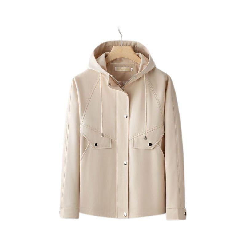 Womens Lightweight Hooded Windbreaker Jacket Casual Chic Oversized Coat 2025 White Black Khaki Green