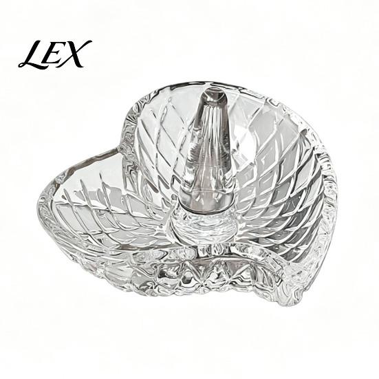 Modern Ring Storage for Vanity Glass Holder, Water Ripple Elegant Jewelry Dish, Clear Decorative Tray Trinket Bedside Table And Bathroom Countertop