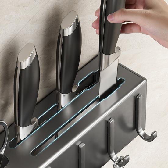 Настенная стойка для хранения режущих инструментов из углеродистой стали, держатель для режущих инструментов с ложкой для палочек для еды