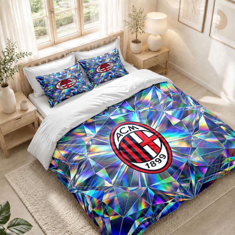 Комплект постельного белья 1 пододеяльник 2 наволочки Принт AC Milan Спальня Домашний декор