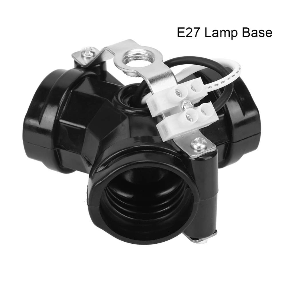 2Pcs Black Light Bulb Socket Splitters Phenolic Three-pronged Lamp Holder  Electrician