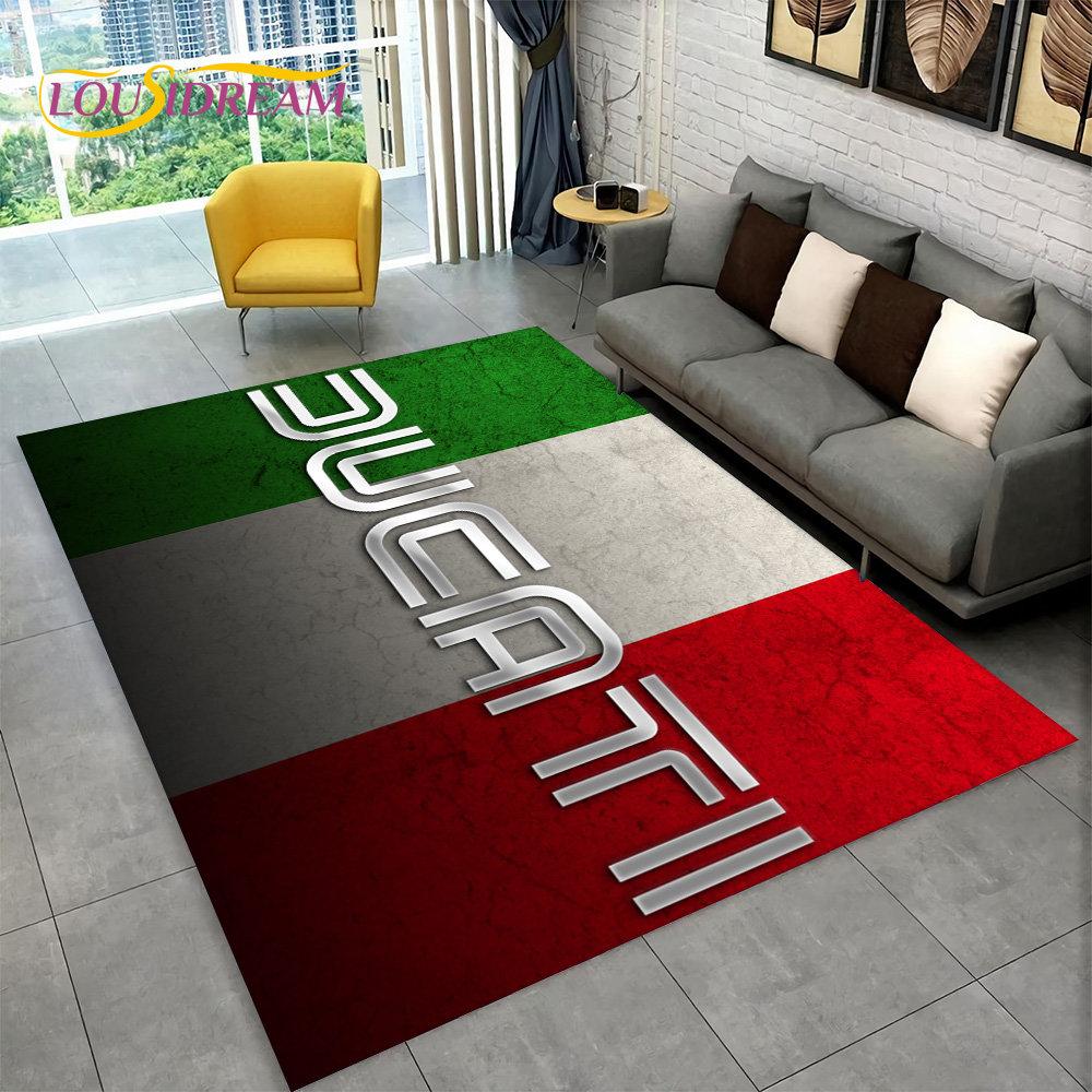 3D D-Ducati Pattern Area Rug Large,Carpet Rug for Living Room Bedroom Sofa Doormat Kitchen Decor,Kid Game Non-slip Floor Pad Mat