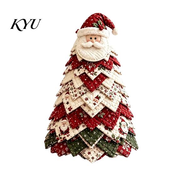 Winter Party Decorations DIY Quilted Christmas Tree Kit, Handmade Fabric Tabletop Decoration, Front Porch Holiday Decor Festive Craft Project for Home
