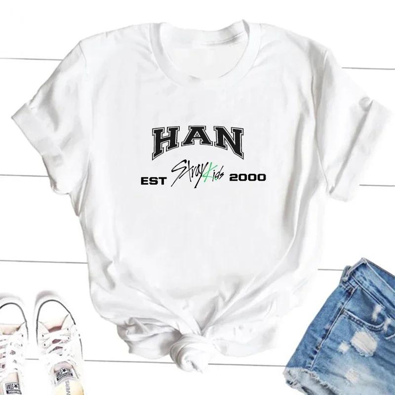 Футболки с участниками Stray Kids ZX TEE Футболка в корейском уличном стиле Футболка с графикой K-pop концерта SKZ Бан Чан Чанбин Ли Но Группа Музыкальная футболка