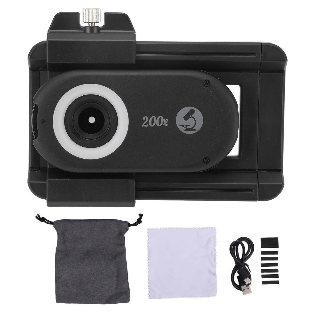 200X Phone Microscope Lens with LED Light CPL Filters and Clip Portable Rechargeable Phone Micro