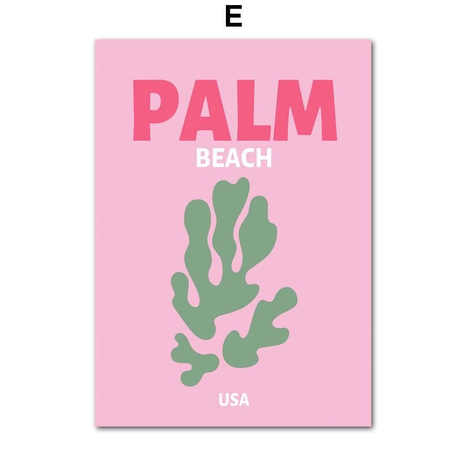 Знаменитый Город Путешествий Майами Бонди Пальмы Капри Настенное Искусство Холст Живопись Абстрактные Постеры Принты Картины Для Гостиной Домашний Декор