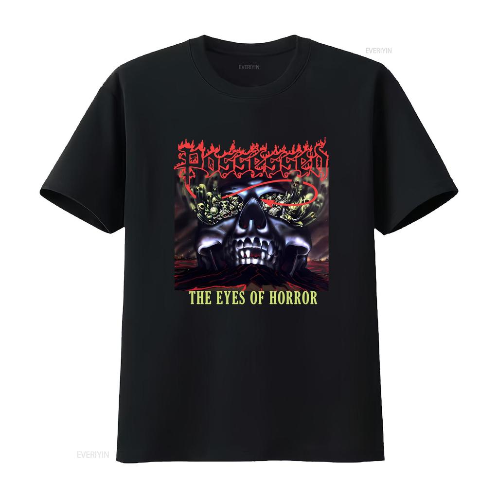 Футболка с принтом 'Глаза Ужаса' для группы Death Metal. Доступна в размерах S XL 2XL 3XL. Новая, с длинным рукавом или винтажная, стиранная.
