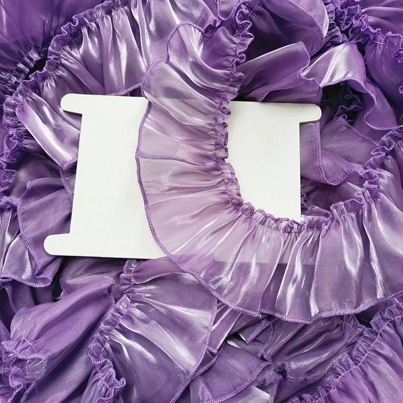 5M Satin Pleated Ribbon Trim Lace Fabric Ruffle Cuffs Cake Skirt Decorative Collar Tulle Frill Ribbon Dress Clothing Diy Crafts