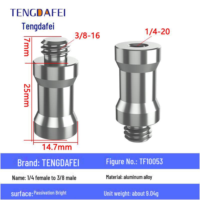 Адаптер для штатива с креплением на стойку для освещения и поворота камеры с резьбой 1/4" на 3/8" на M4/M5/M6/M8