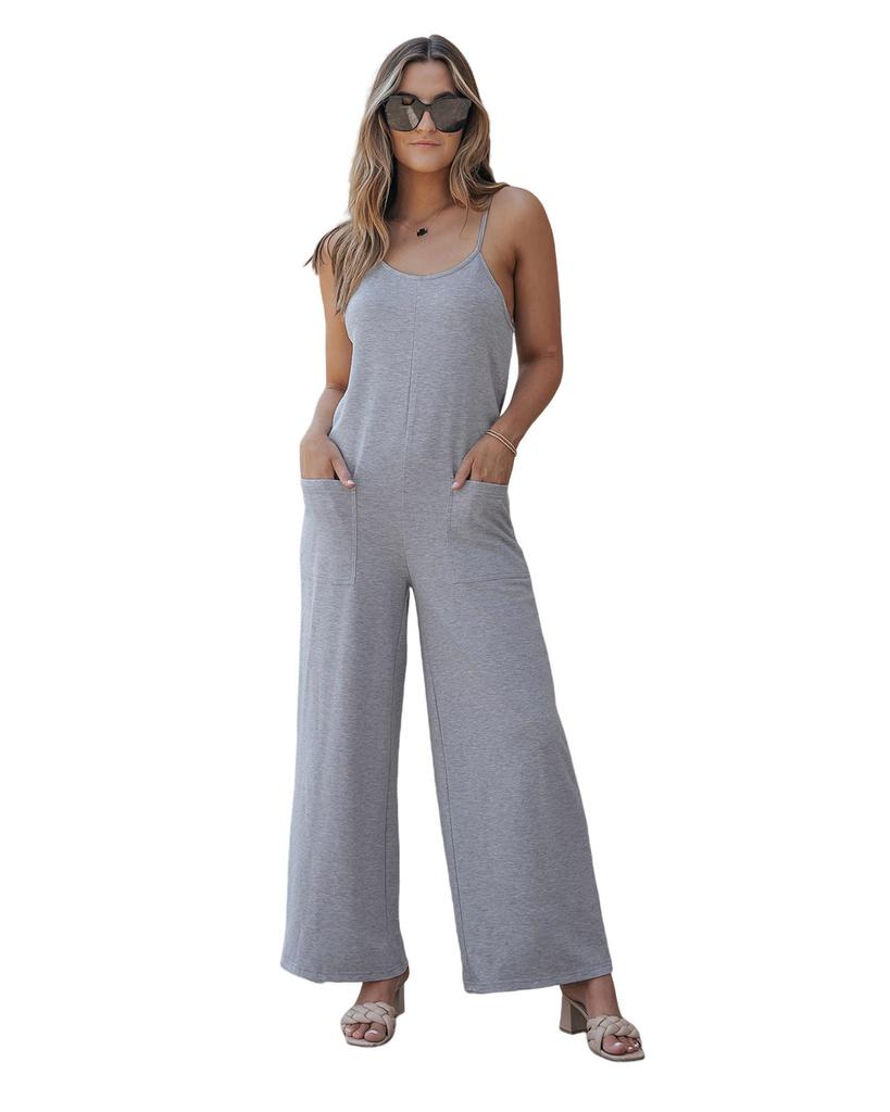 Azura Exchange Комбинезон на бретельках с широкими штанинами и боковыми карманами