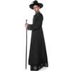 Halloween Men's Black Classic Wizard Wizard Prophet Costume Demon Party Stage Costume