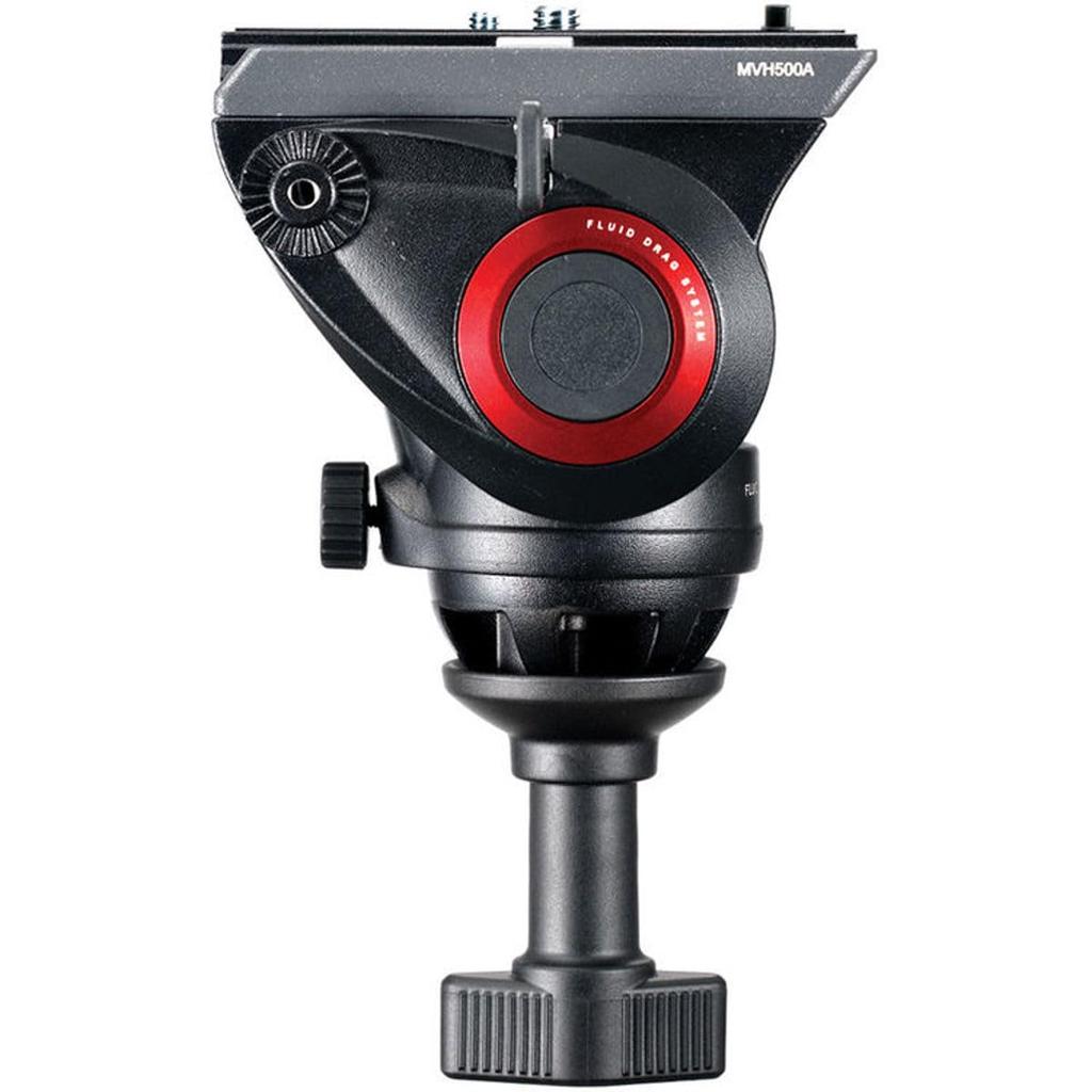Manfrotto Видеоштатив типа MS с рычагом, резиновой площадкой Quick Fluid и специальным кейсом, MVK500AM, Замок, Алюминий, 3-секционный, Наконечник, Площадка, Уровень, Механизм,