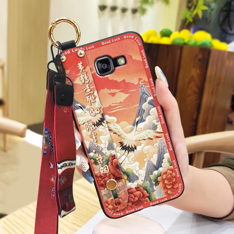 Wristband Silicone Phone Case For Samsung Galaxy A510/A5 2016/SM-A510F Anti-knock Protective Lanyard Shockproof Ring