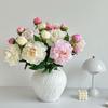 DIY 2 Head Artificial Peony Bouquet Silk Cloth Lifelike Peony Flower Bundle Artificial Flower Home Wedding Decoration