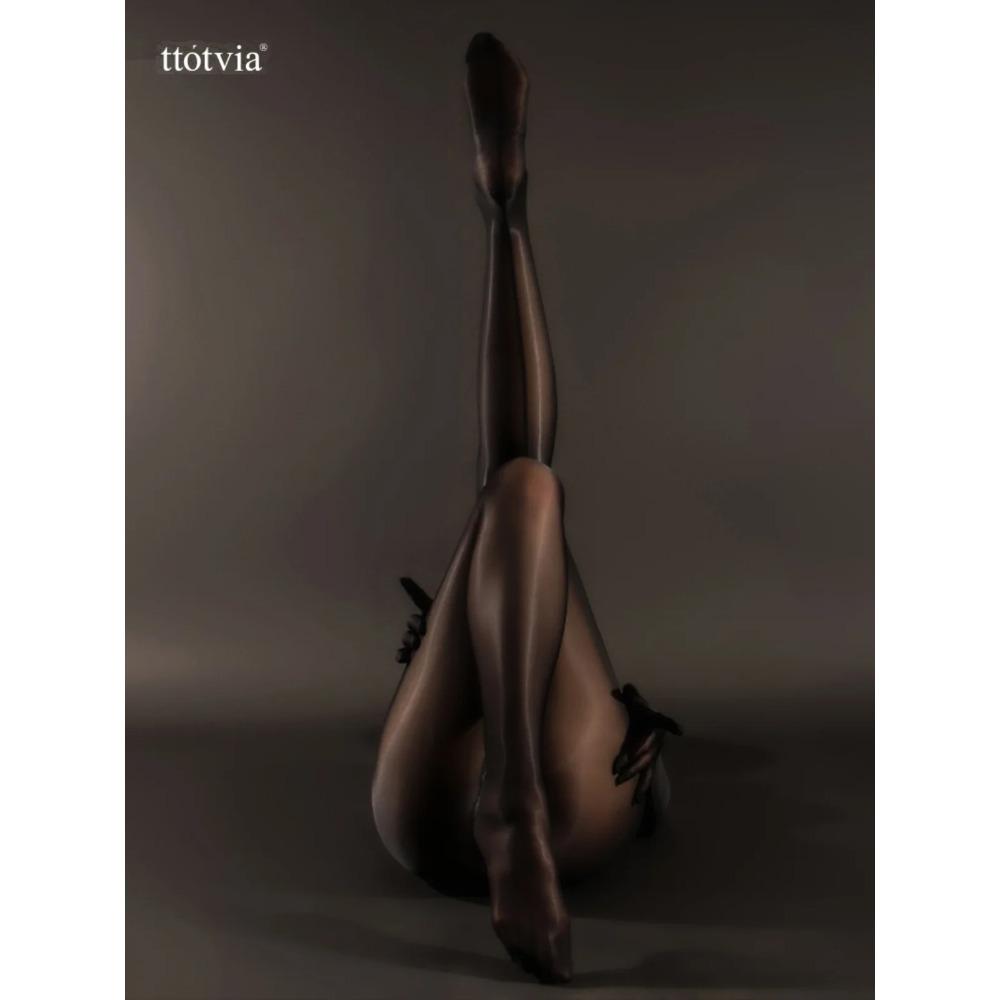 Глянцевые прозрачные колготки без бюстгальтера с открытой промежностью, черные колготки, женские комбинезоны для сна