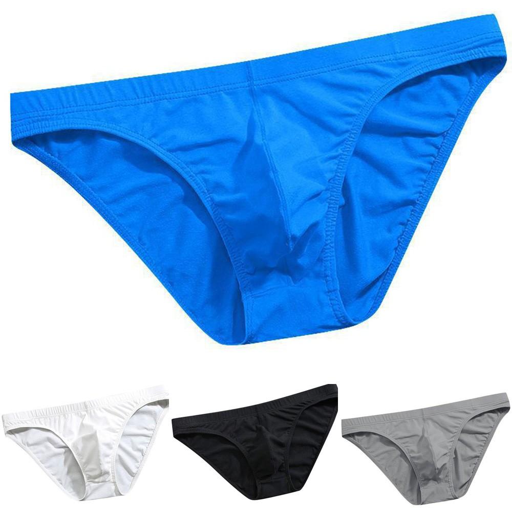 Men Underwear Y-Front Briefs Mid Waist One Piece Semi-Transparent Breathable