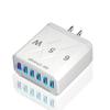 65 Вт 6 портов USB быстрое зарядное устройство EU/US/UK вилка Quick Charge 3.0 для iPhone 16 15 14 13 Xiaomi Samsung Redmi K60 мобильное зарядное устройство для путешествий