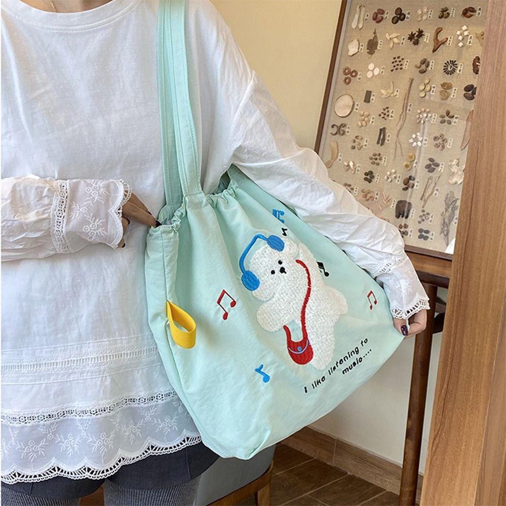 Candy Color Tote Bag Canvas Handbag Fresh Shoulder Bag  Girls