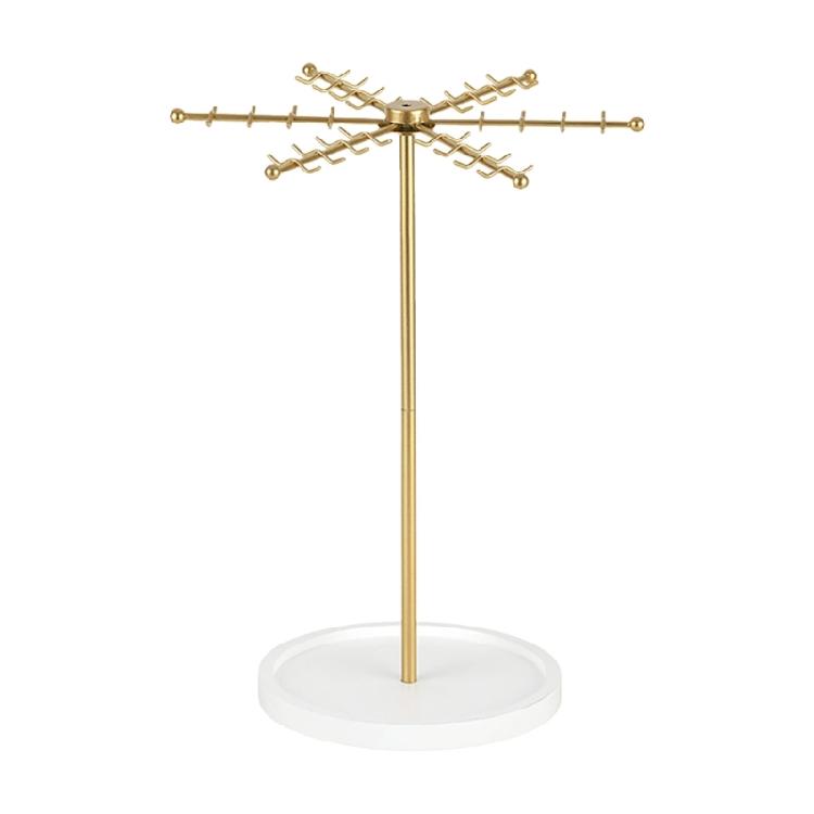 Премиальный золотой металлический держатель для украшений 48 крючков вращающийся дисплей органайзер для ожерелий серег ключей современные домашние декоры решение для хранения