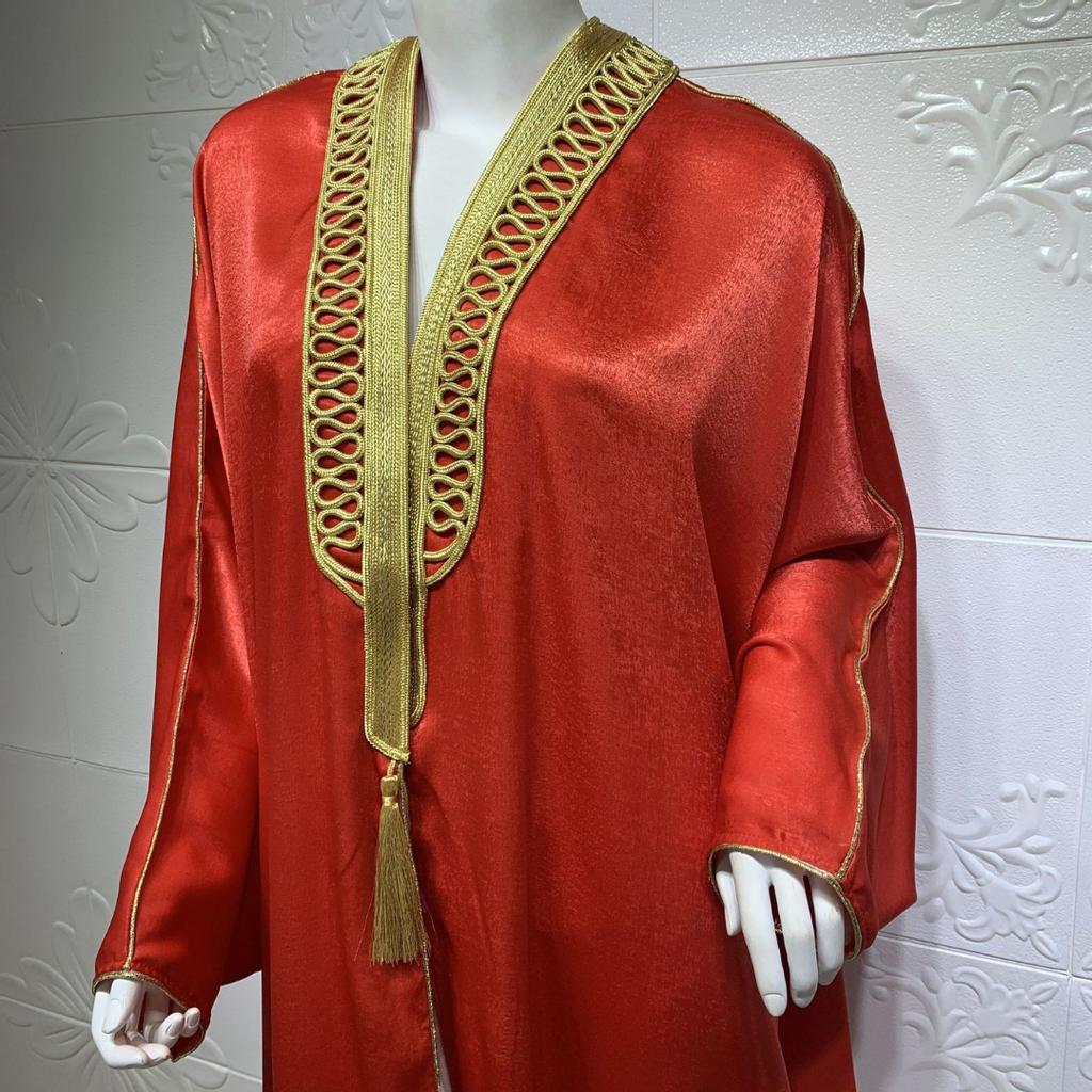 Muslim Clothing Arab Dubai Turkey Bat Sleeve Robe Cardigan Abaya Long Muslim Women'S Clothing