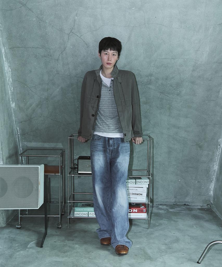Bluesunflower Vintage Fade High-Neck Jacket