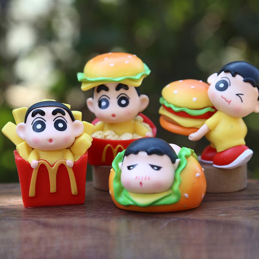 Cute Creative Pvc Burger Food Figure Blind Box Toy For Desktop Car Decoration