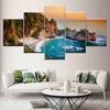 5 Panels Landscape Julia Pfeiffer Beach Canvas Painting McWay Waterfall Posters and Prints Wall Picture Home Decor No Frame