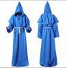Medieval Monk Robe Renaissance Priest Halloween Cosplay Costumes Wizard Carnival Party Hooded Cloak With Cross Necklace