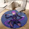 1 шт. Фиолетовый Воин с Мечом и Косой Круглый ковер, Изготовлен из Полиэстера, Идеально подходит для Декорирования Офисных Кресел, Гостиных, Яркий Декоративный Ковер