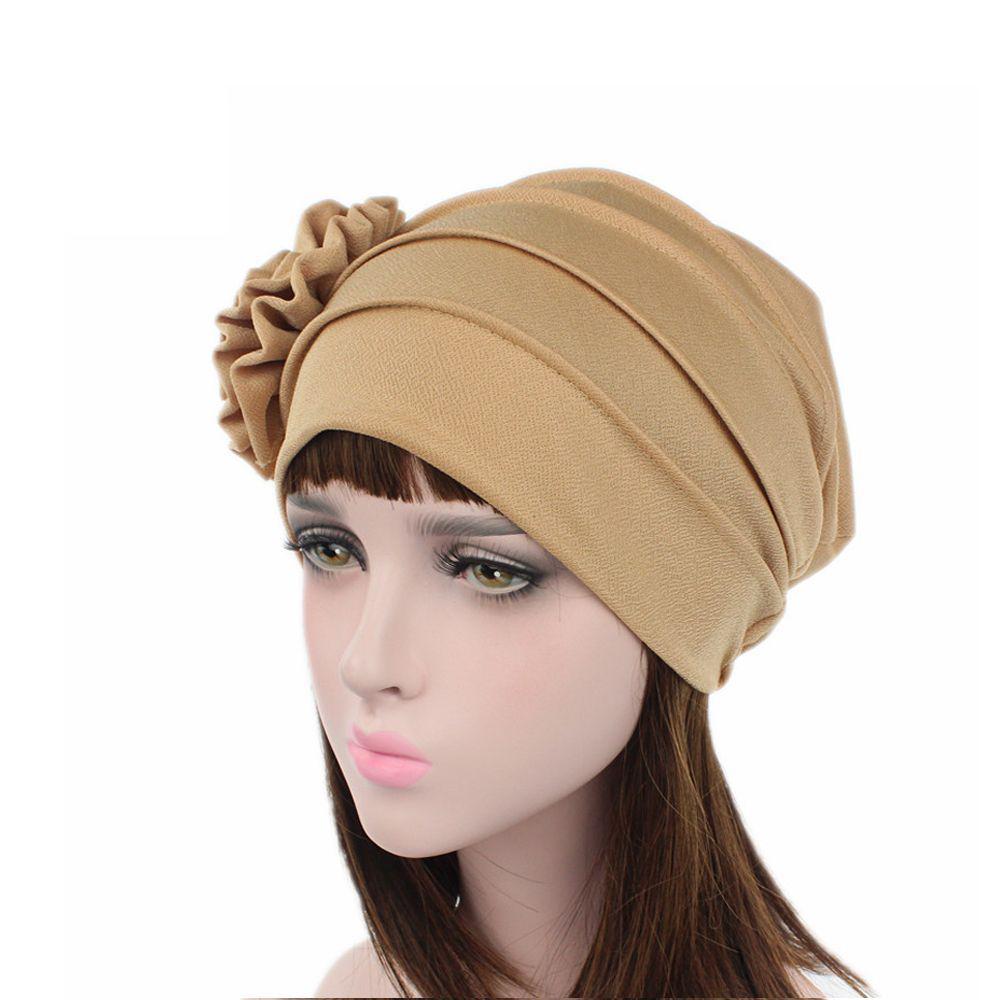 Женская мода на открытом воздухе, шляпа с цветком от рака, тюрбан для химиотерапии, шапка-бини, мешковатая кепка, хиджаб