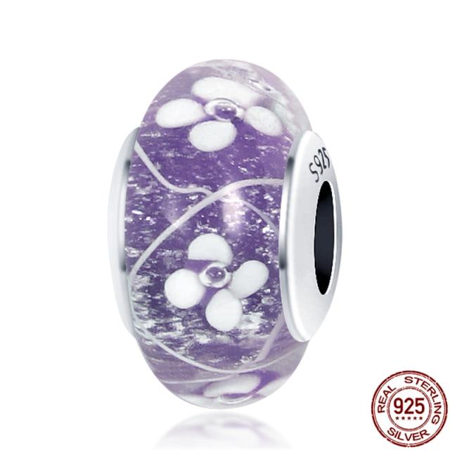 925 Sterling Silver Glass Beads Charms for Jewelry DIY Making Fit Original Bracelets Bangles for Women Gift