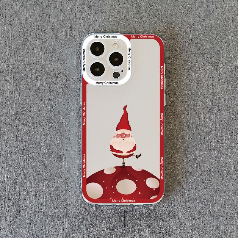 Новый год Рождество Санта-Клаус Прозрачный чехол для телефона для IPhone 15 Pro Max 14 13 12 11 Pro Max 15 14 7 8 Plus X XR XS Милый задний чехол