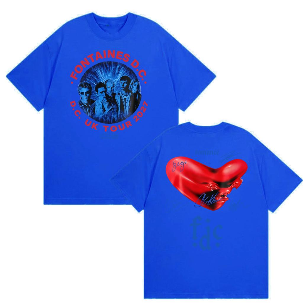 Fontaines Dc Band Uk Tour 2027 Graphic T Shirt Mens Clothing Fashion Vintage Cotton Tshirt Hip Hop Punk Short Sleeve Tshirts