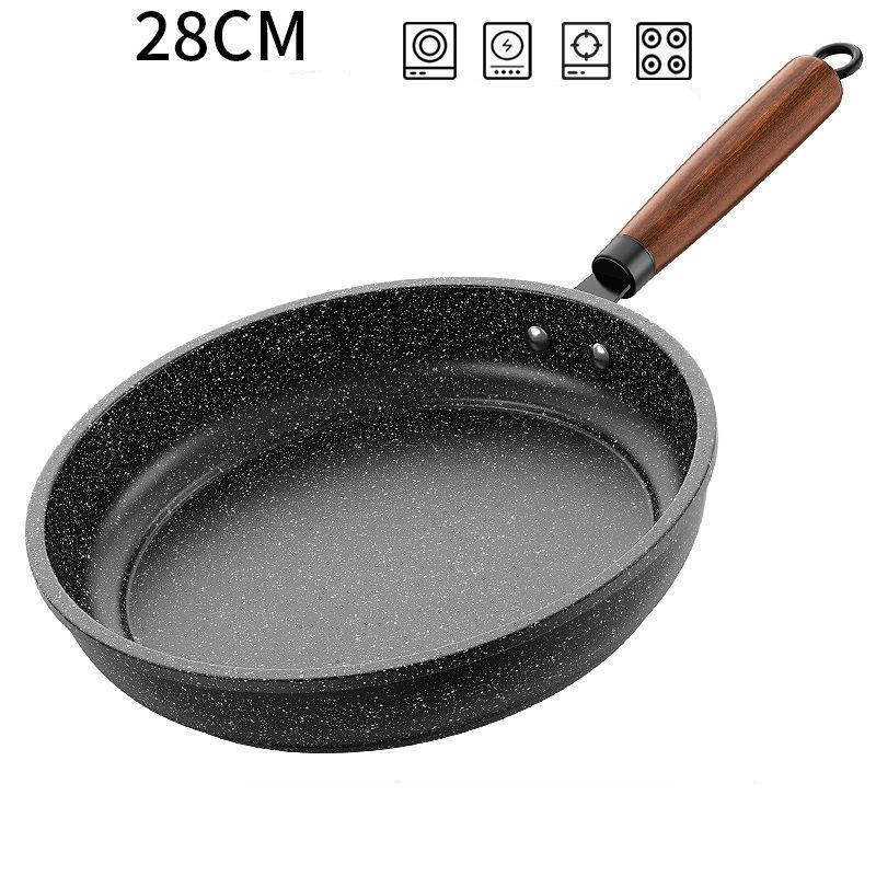 Frying Pan Wok Pan Non-Stick Pan 30/24/26/28cm with Cover Household Induction Gas Stove Universal Pot Cooking Steak Pancake Pan