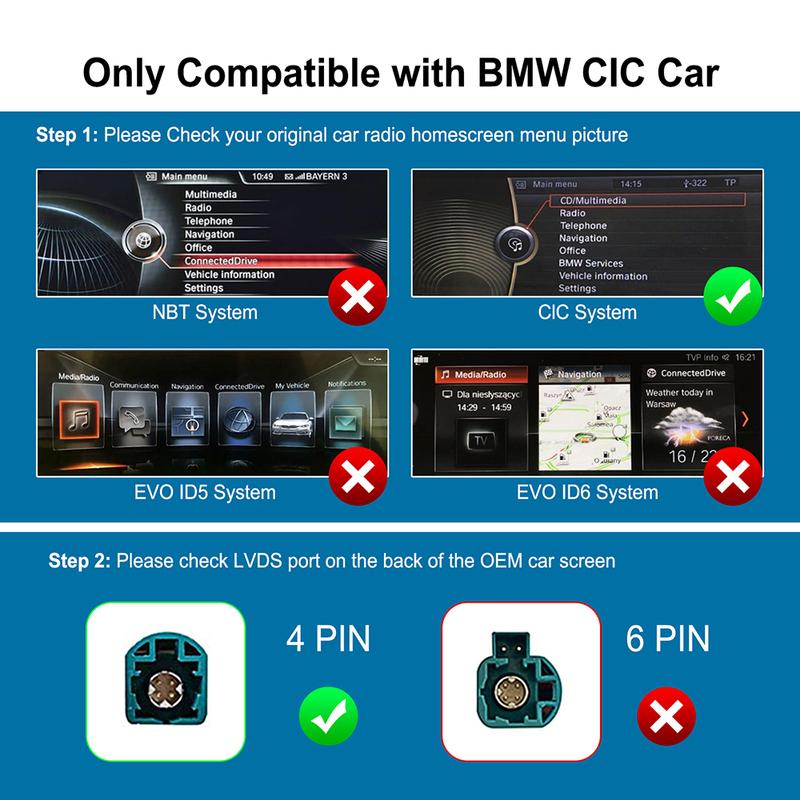 ANYFAR Беспроводной CarPlay Android Auto Для BMW Системы NBT CIC 1 2 3 4 5 7 Серии X1 X3 X4 X5 F20 F21 F30 F31 F10 F48 F25 E84