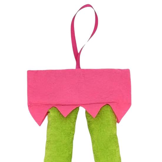 Christmas Bow Hanging Ornament Plush Elf Legs with Red Green Bows for Tree Decor Festive Fun Home Decoration