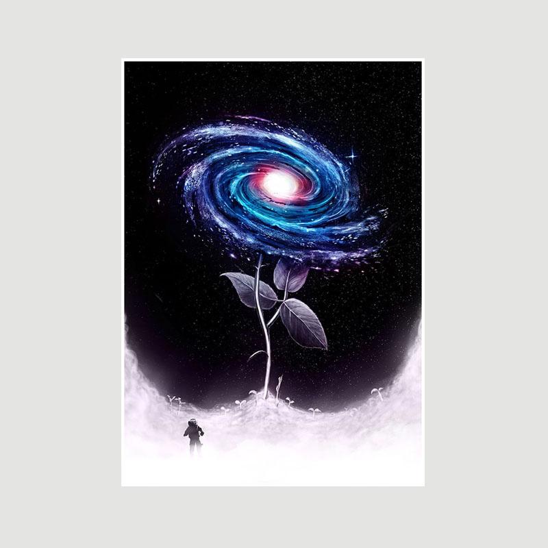 Astronaut Space Dreaming Poster Aesthetic White Paper Posters and Prints Wall Art Pictures for Living Room Bar Decoration Painting Home Decor