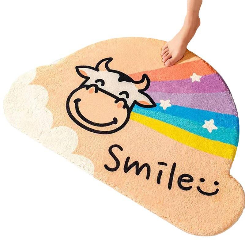 Cartoon Soft and Thick Imitation Cashmere Carpet Door Mat Dirt Resistant Wear-resistant Carpet Non-slip Absorbent Mat
