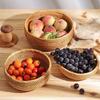 1pc/3pcs Rattan Fruit Basket Circular Woven Decorative Serving Basket Steamed Bun Basket Home Desktop Storage Box