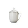 Chinese Style Pure White Ceramic Tea Cup with Lid